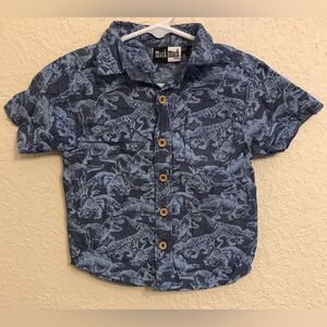 Dinosaur Print Button Up Shirt